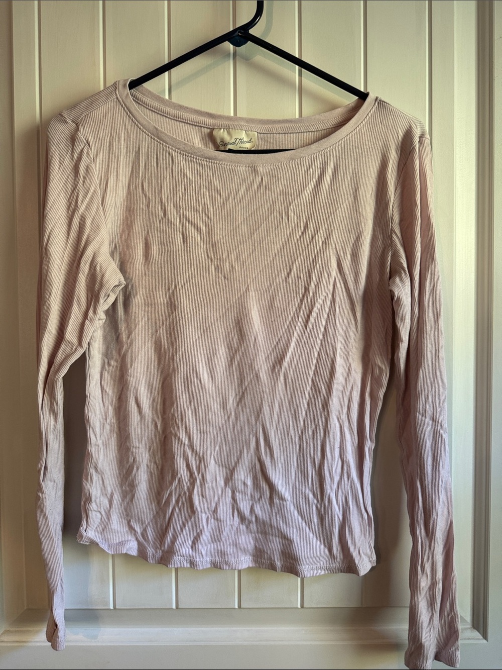 Universal Thread Light Pink Ribbed Long Sleeve Top